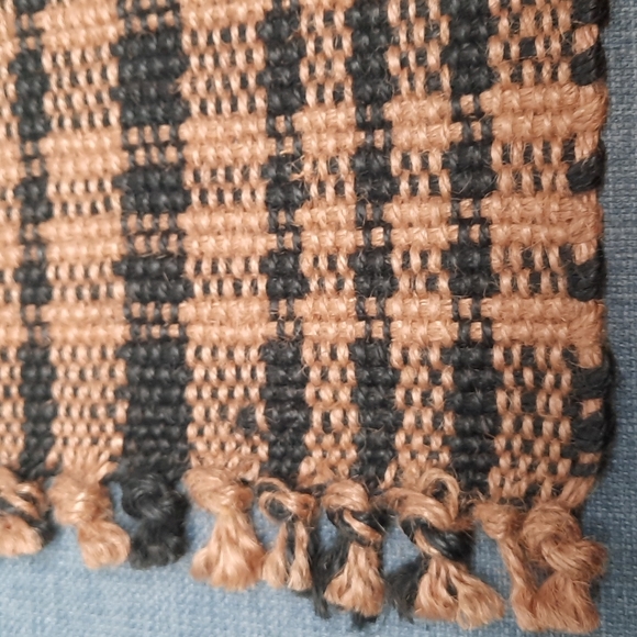 Placemat Tablemat Woven Jute Black Tan 12.5" x 20.5" Pet Bowl Mat - Picture 4 of 5